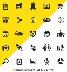 Icons for web and mobile applications set vector illustration.