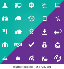 Icons for web and mobile applications set vector illustration.