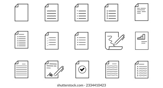 icons for web and mobile. creative document icon set. corporate document icon. real estate document icon set.
