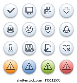 Icons for web on color buttons.