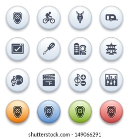 Icons for web on color buttons.