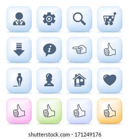 Icons for web on color buttons.