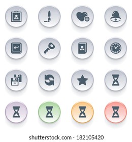 Icons for web on color buttons.