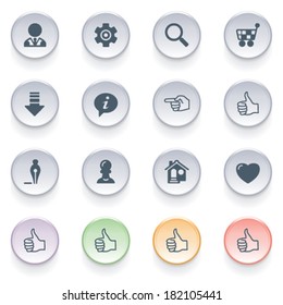 Icons for web on color buttons.
