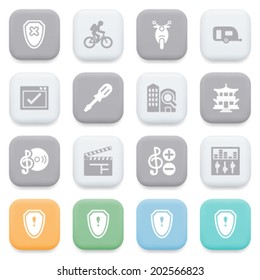 Icons for web on color buttons.
