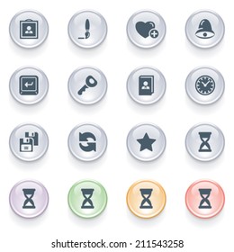 Icons for web on color buttons.