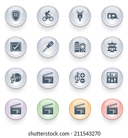 Icons for web on color buttons.