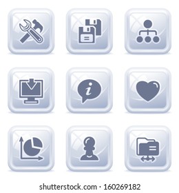 Icons for web on gray buttons.