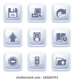 Icons for web on gray buttons.
