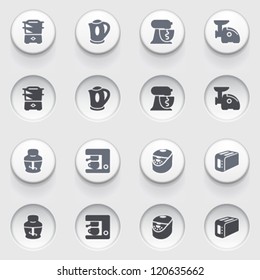 Icons for web on white buttons. Set 29.