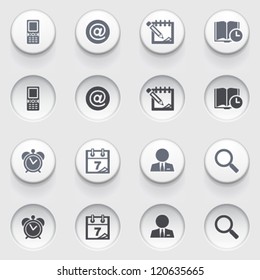 Icons for web on white buttons. Set 26.