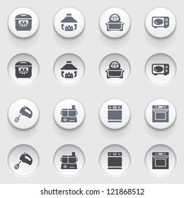 Icons for web on white buttons. Set 33.