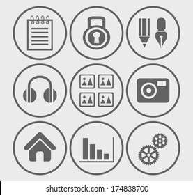 Icons for web site interface
