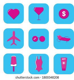 Icons what do you need in summer activities