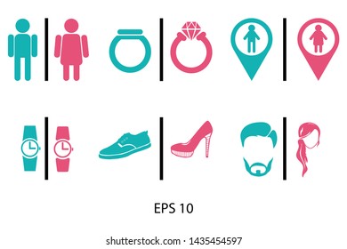 Icons which can be used to show men and women items seperately