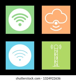 Icons for WiFi, wireless internet, vector illustration in flat, EPS10. 