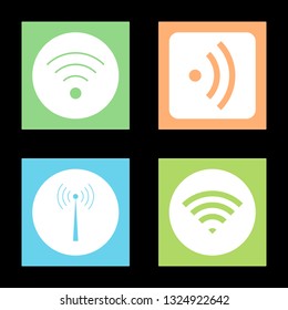 Icons for WiFi, wireless internet, vector illustration in flat, EPS10. 