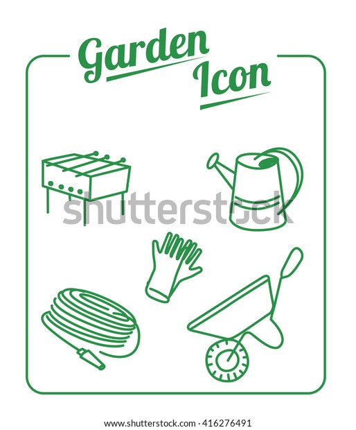 icons for working in the garden, in the garden, in\
the country and for a\
picnic