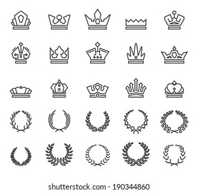 Icons wreaths and crowns 