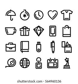 Icons for your website, business Souvenirs, gifts, modern graphic style, vector icons for a business, a versatile set for site promotional products