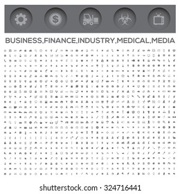 Icons,Business,Money,Construction,Industry,Medical,Technology,Communication And Web Icons