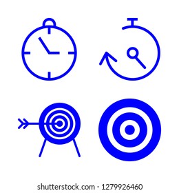 [IconsCount] accuracy vector set. With chronometer, timer and archery icons in set