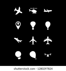 [IconsCount] aircraft vector set. With air plane, helicopter and plane icons in set
