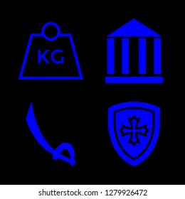 [IconsCount] antique vector set. With shield, museum icon and sword icons in set