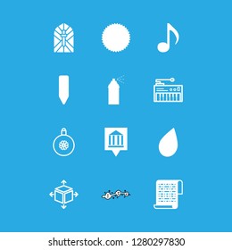 [IconsCount] art vector set. With melody, bauble and smoke icons in set