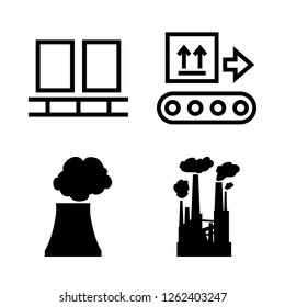 [IconsCount] assembly vector set. With conveyor and factory icons in set