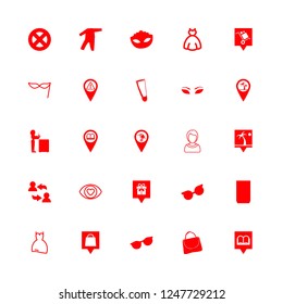 [IconsCount] attractive vector set. With gift shop pin, atm and beach pin icons in set