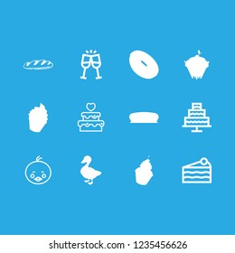 [IconsCount] baked vector set. With goose, toast and cake icons in set