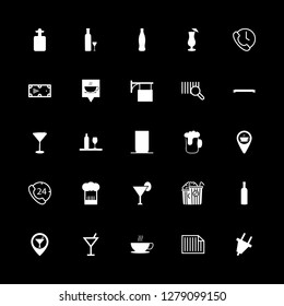 [IconsCount] bar vector set. With bar pin, wine bottle and cocktail icons in set