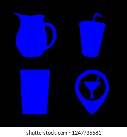 [IconsCount] beverage vector set. With water, water glass and bar pin icons in set