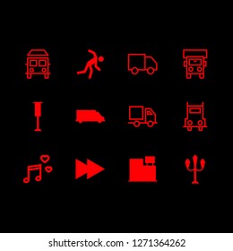 [IconsCount] blur vector set. With street light, truck and fall icons in set