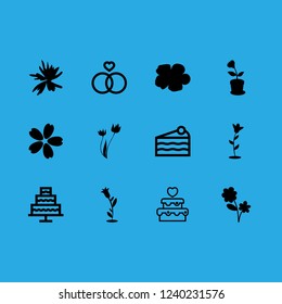 [IconsCount] bouquet vector set. With flower, flowers and wedding icons in set
