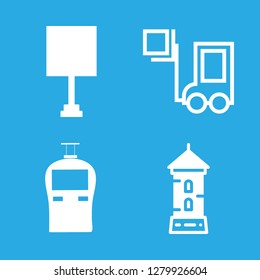 [IconsCount] building vector set. With train icon, phone booth and forklift icons in set