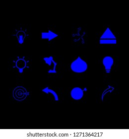 [IconsCount] bulb vector set. With onion, light bulb and arrow icons in set