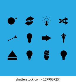 [IconsCount] bulb vector set. With onion, lampa and arrow icons in set