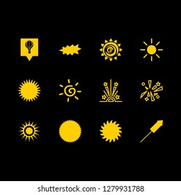 [IconsCount] burst vector set. With firework, explosion and sun icons in set