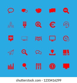 [IconsCount] businessman vector set. With hand shake, dialogue and conversation icons in set