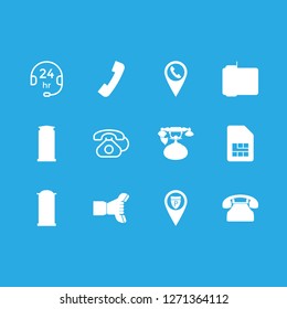 [IconsCount] call vector set. With police station pin, phone holder and phone pin icons in set