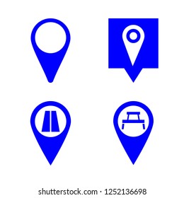 [IconsCount] cartography vector set. With map pin, park pin and road pin icons in set