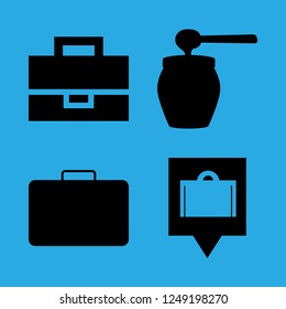 [IconsCount] cell vector set. With case, hotel location and honey icons in set