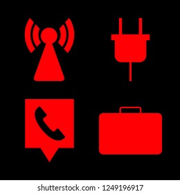[IconsCount] cell vector set. With plug, telephone location and case icons in set