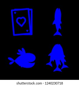 [IconsCount] chips vector set. With poker and fish icons in set