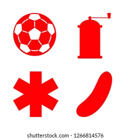 [IconsCount] circle vector set. With qrinder, football ball and cucumber icons in set
