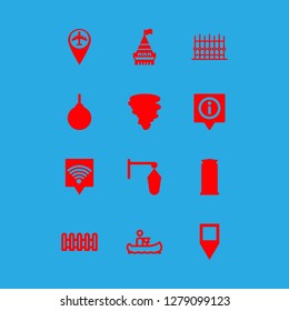 [IconsCount] City Vector Set. With Nformation Point Pin, Streetlight And Wifi Location Icons In Set