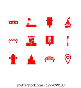 [IconsCount] city vector set. With placeholder, traffic light and bridge icons in set