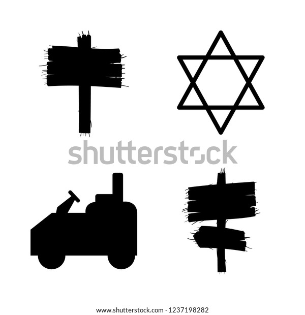 [IconsCount] class vector set. With star of david,\
board and golf car icons in\
set